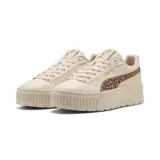 Championes Puma Karmen II Animal Flair de mujer, color beige con plataforma y detalles de animal print en el talón.