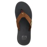 Sandalias Reef Santa Ana color negro con base gris y tiras marrones con logo de la marca.