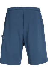 Short jogger en color azul marino, con fit relajado, cintura con drawstring y detalle de costura.