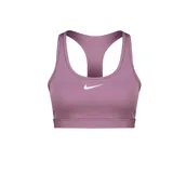 Sujetador deportivo Nike color lila con logo blanco en el centro.