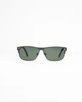 Anteojos de sol negros con lentes polarizados y protección UV.