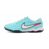 Championes de fútbol Nike Legend 10 Academy TF, color celeste con detalles en blanco y fucsia. Diseñados para hombre.