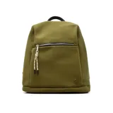 Mochila negra de Korium con bolsillo frontal con cierre y tiracierre de cordón bicolor. Tiene asa de mano y correas traseras regulables. 