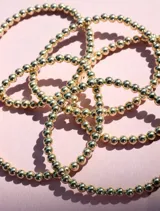 Pulsera elástica de cuentas esféricas de plata 925 de 4mm.