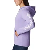Buzo negro con capucha y bolsillo tipo canguro. Logotipo de Columbia estampado en blanco en el pecho.