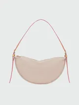 Bandolera Longchamp modelo Crossbody Smoothie M, color gris topo, con correa ajustable y cierre de cremallera.
