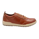 Championes urbanos Hush Puppies modelo Draper, color azul marino, confeccionados en cuero, con cordones grises, plantilla Smart Foam® y suela de goma color beige.