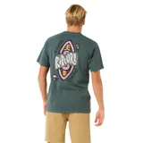 Remera verde de manga corta con logo Rip Curl estampado en el pecho.