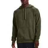 Canguro Under Armour de hombre, color azul marino, de corte suelto, con capucha ajustable, bolsillo tipo canguro, puños y dobladillo acanalados, mangas raglán y logo tejido en el pecho.