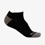 Calcetines negros de corte bajo con amortiguación media, soporte de arco y ventilación de malla.
