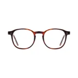 Anteojos de eco acetato color carey con forma redonda.