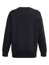 Buzo color beige de Under Armour, corte holgado, cuello redondo y logo bordado en el pecho.