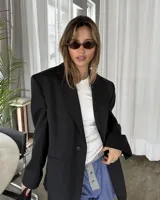 Lentes de sol con montura ovalada Carey y lentes marrones polarizadas con protección UV400.