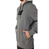 Buzo canguro negro de frisa con capucha ajustable con cordones y bolsillo frontal. Logotipo CAT bordado en el pecho.