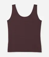 Musculosa blanca de poliamida con breteles anchos y escote en U.