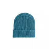 Gorro de lana Puma modelo Ribbed Classic Cuff Beanie, color azul petróleo, con logo de la marca en etiqueta tejida en el frente.
