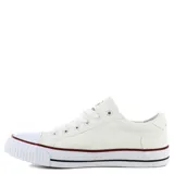 Championes Topper Wagon blancos de lona con detalles en rojo y negro.