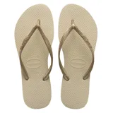 Sandalias Havaianas Slim de mujer, color blanco.