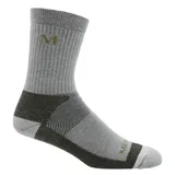 Calcetines grises de lana merino para outdoor, con soporte en el arco y logo bordado.