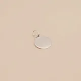 Dije medalla circular de plata 925 lisa, ideal para grabar.