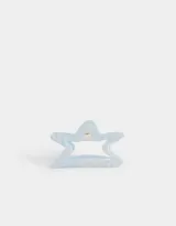 Broche para el pelo en forma de estrella, color celeste con efecto marmolado.
