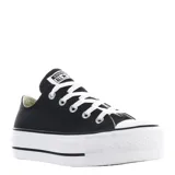 Championes Converse All Star Plataforma Chuck Taylor Lift, color negro con suela blanca de plataforma.