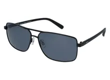 Lentes de sol INVU modelo B1007A, con montura metálica negra, lentes polarizadas grises y forma aviador.