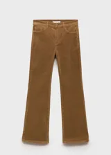 Pantalón de pana marrón, de corte bootcut y tiro alto.