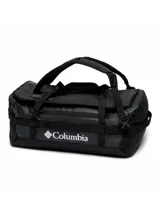 Bolso duffel Columbia Landroamer 40L, color negro, con logo blanco estampado.