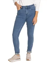 Jeans de calce skinny color azul, de tiro medio, confeccionados con tecnología Natural Flex y algodón orgánico.