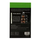 Corrector de postura negro con doble agarre y ajuste regulable.