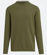 Buzo negro de algodón con cuello redondo y mangas largas.