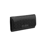 Billetera Guess Abbas negra con monograma de la letra G en relieve.
