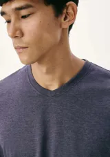 Camiseta de manga corta color rojo con cuello en V.