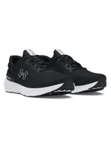 Championes Under Armour Charged Escape 4 NM para hombre, color negro con logo blanco. Capellada de malla transpirable, entresuela Charged Cushioning® para amortiguación y suela de goma para tracción.