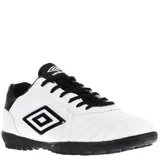 Championes de fútbol 5 Umbro Touch TF, color blanco con detalles en negro.