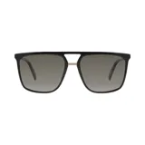 Lentes de sol de acetato con montura negra y cristales en tonalidad gris degradé.