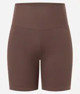 Bermuda deportiva marrón de microfibra acanalada.