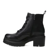 Bota de mujer negra, con diseño acordonado y tacón ancho, ideal para uso diario.