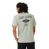 Remera de manga corta color verde con logo de la marca Rip Curl estampado en el pecho.