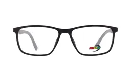 Armazón para lentes de receta MDQ modelo T08, color negro, de forma rectangular.