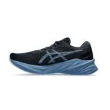Championes de running Asics Novablast 3, color negro con detalles en celeste.