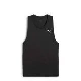 Musculosa deportiva Puma Run Velocity negra con logo blanco estampado en el pecho.