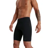 Traje de baño tipo jammer color negro con logo de la marca en la pierna izquierda.
