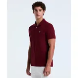 Polo de hombre en tejido interlock color borgoña con diseño liso y el logo Sticker Pete bordado en el pecho.