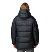 Campera Columbia Pike Lake Parka para hombre, color negro, con capucha ajustable, cierre frontal completo, bolsillos laterales con cierre y puños ajustables. Cuenta con tecnología termorreflectante Omni-Heat™ y aislamiento de poliéster reciclado.
