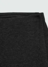 Pantalón largo de punto color gris oscuro, de corte wide leg y cintura elástica.