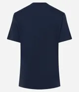 Blusa slim de mangas cortas, confeccionada en viscolycra, con cuello redondo y bordados de paraguas.