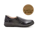 Zapato casual Korium Confort Katie color marrón con plantilla de cuero y cierre de cremallera lateral.