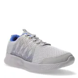 Championes grises de tela con detalles en azul en el interior y cordones grises.